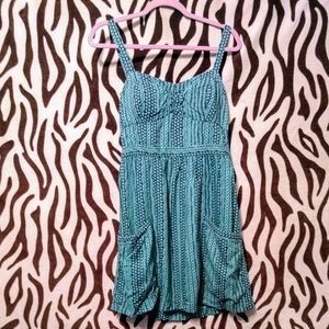 American Eagle Strappy Multi Print Blue Dress 12